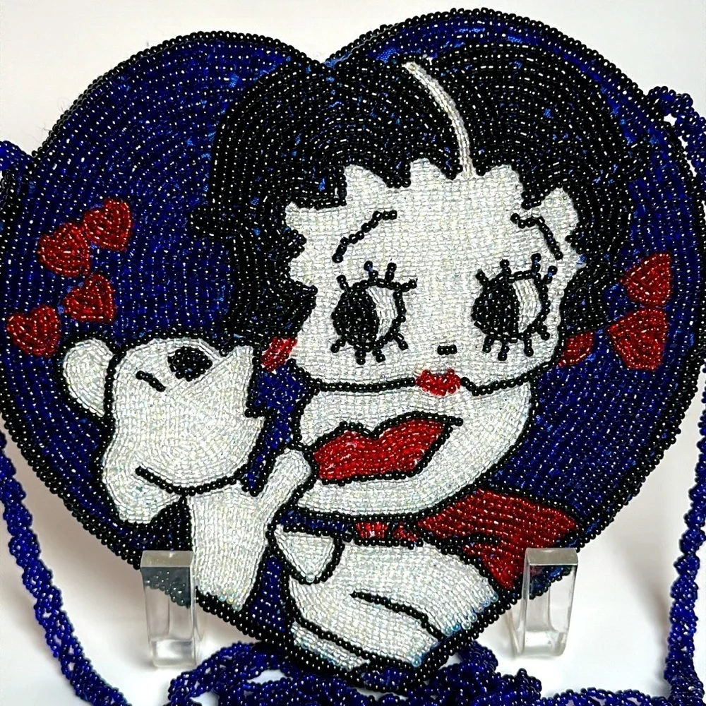 BETTY BOOP Y2K NEVER used, hand beaded front & back with her little dog …